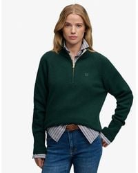 Superdry - Classic Cotton Knit Half Zip Jumper - Lyst