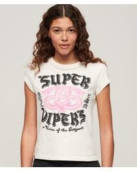 Superdry - & Co Embellished Poster Cap Sleeve T-shirt - Lyst