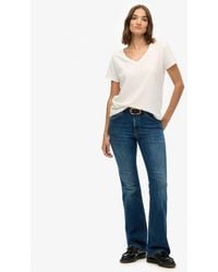 Superdry - Organic Cotton Mid Rise Flare Jeans Size: 26/32 - Lyst