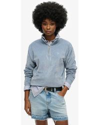 Superdry - & Co Velour Half Zip Sweatshirt - Lyst