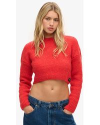 Superdry - & Co Vintage Textured Crop Knit Jumper - Lyst