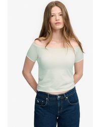 Superdry - Bardot Short Sleeve Off Shoulder Top - Lyst