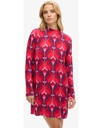 Superdry - Printed Long Sleeve Mini Dress - Lyst