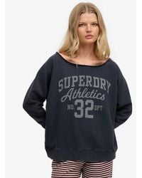 Superdry - & Co Athletic Essentials Bardot Crew Sweatshirt - Lyst
