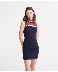 Superdry - Edit Zip Mini Knit Dress Deep - Lyst