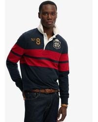 Superdry - & Co Double Emblem Stripe Rugby Top - Lyst
