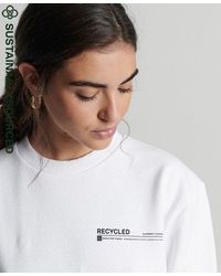 Superdry - Recycled Micro Top Crew Sweatshirt White - Lyst