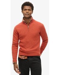 Superdry - Essential Embroidered Knitted Half Zip Jumper - Lyst