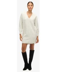 Superdry - & Co V Neck Knit Long Sleeve Jumper Dress - Lyst