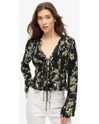Superdry - & Co 70s Sleeve Pleated Woven Top - Lyst