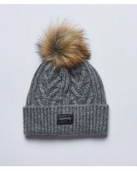 Superdry - & Co Cable Knit Lux Beanie Hat - Lyst