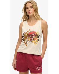 Superdry - & Co Vintage Logo Tokyo Scoop Neck Tank Top - Lyst