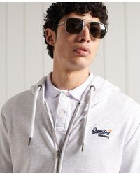 Superdry - Orange Label Classic Loopback Zip Hoodie Light Grey / Ice Marl - Lyst