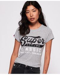 Superdry - Classic Sequin T-Shirt Marl Heather - Lyst