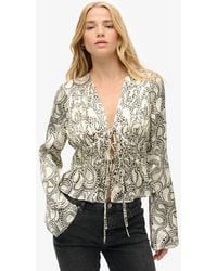 Superdry - & Co 70s Sleeve Pleated Woven Top - Lyst
