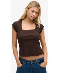 Superdry - & Co Athletic Essentials Square Neck Top - Lyst