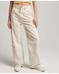 Superdry - Ladies Organic Cotton Vintage Wide Carpenter Pants - Lyst