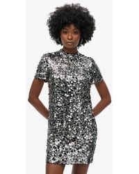 Superdry - & Co Sequin T-shirt Mini Dress - Lyst