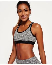Superdry - Core Gym Bra Speckle Charcoal - Lyst