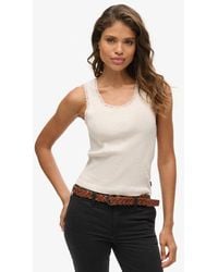 Superdry - & Co Athletic Essentials Vintage Lace Trim Vest Top - Lyst