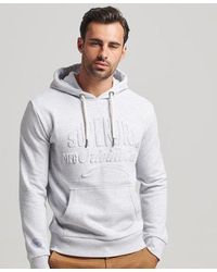 Superdry - Script Style Embossed Hoodie Flake Marl - Lyst