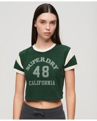 Superdry - Athletic Ringer T-shirt Met Grafische Print - Lyst