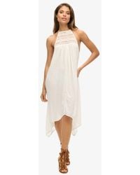 Superdry - Lace Detail Ibiza Halter Midi Dress - Lyst