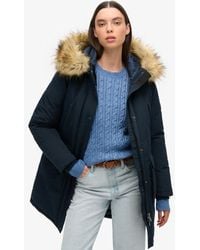 Superdry - Everest Parka Van Imitatiebont - Lyst