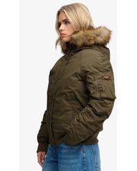 Superdry - & Co Hooded Padded Ma1 Bomber Jacket - Lyst