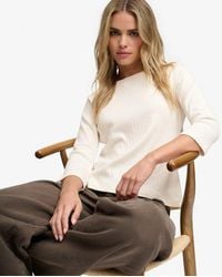 Superdry - & Co Athletic Essentials Pointelle Half Sleeve Top - Lyst