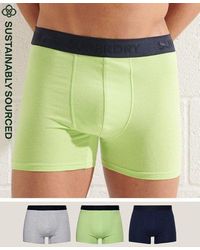 Superdry - Organic Cotton Classic Boxer Triple Pack Multiple Colours / Nautical Navy/vivid Lime/light Grey Marl - Lyst
