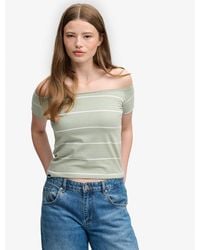 Superdry - & Co Bardot Short Sleeve Off Shoulder Top - Lyst