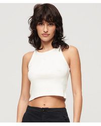 Superdry - Ladies Slim Fit Embroidered Rib Racer Vest - Lyst