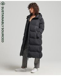 superdry women's longline quilted everest jacket