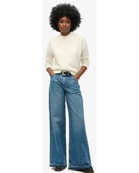 Superdry - Raw Hem Wide Leg Flare Jeans - Lyst