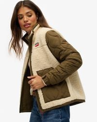 Superdry - & Co Sherpa Fleece Hybrid Jacket - Lyst