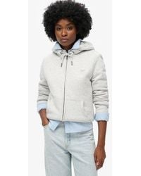 Superdry - Essential Borg Lined Zip Hoodie Light - Lyst