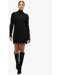 Superdry - & Co Loose Fit Cable Knit Mock Neck Jumper Dress - Lyst