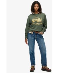 Superdry - & Co Embellished Vintage Logo Loose Crew Sweatshirt - Lyst