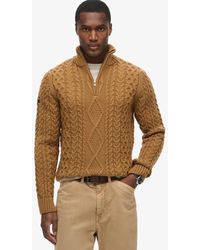 Superdry - & Co Vintage Jacob Cable Knit Half Zip Jumper - Lyst