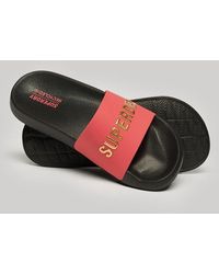 Superdry - Vegan Code Badslippers Met Logo - Lyst