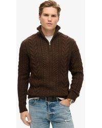 Superdry - & Co Vintage Jacob Cable Knit Half Zip Jumper - Lyst