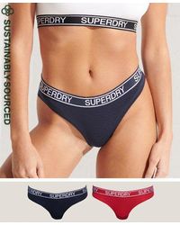 Superdry Organic Cotton Grace Super Briefs Double Pack - Red