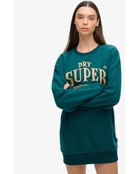 Superdry - Luxe Metallic Logo Sweat Dress - Lyst