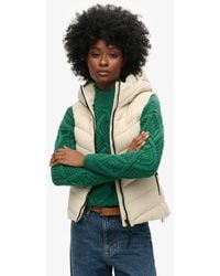 Superdry - & Co Hooded Microfibre Padded Gilet - Lyst