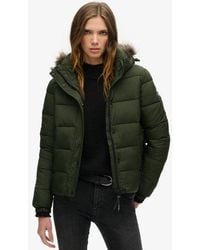 Superdry - & Co Slim Fit Logo Patch Hooded Mid Layer Short Jacket - Lyst