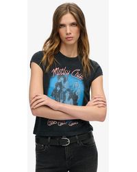 Superdry - & Co Motley Crue X & Co Cap Sleeve T-shirt - Lyst