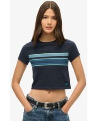 Superdry - & Co Vintage Stripe Crop T-shirt - Lyst