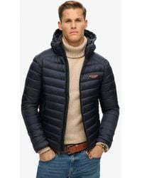 Superdry - Slim Fit Embroidered Logo Hooded Fuji Padded Jacket - Lyst