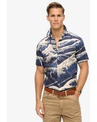 Superdry - Mens Classic Wave Print Short Sleeve Hawaiian Shirt - Lyst